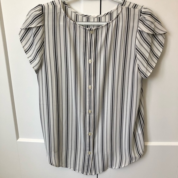 Striped Button-back Blouse - Picture 2 of 5